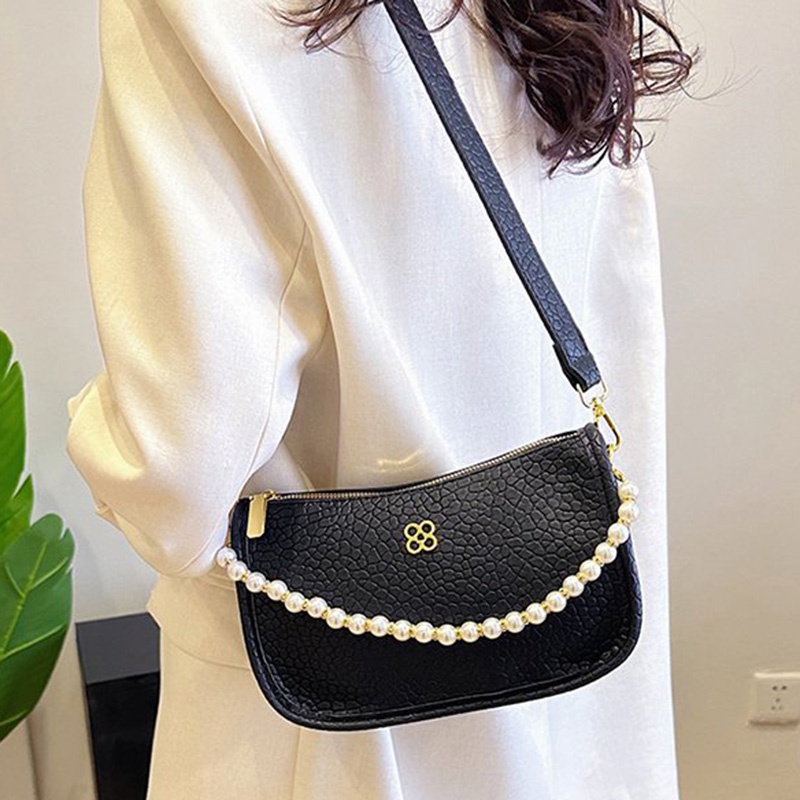 Ielgy Túi Đeo Vai Đính Ngọc Trai Đơn Giản Chất Lượng Cao Phong Cách retro Cho Nữ