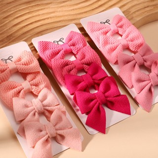 4 Cái / bộ Dễ Thương Màu Nơ Kẹp Tóc Cho Trẻ Em Nylon Mềm Handmade Mũ Phụ Kiện Tóc