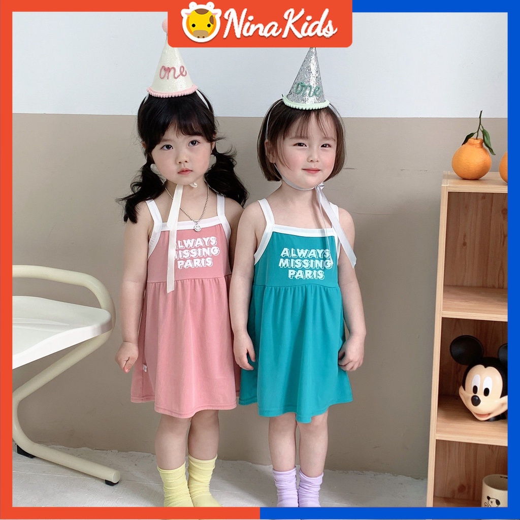 Đầm Không Tay Thời Trang Mùa Hè Hàn Quốc Dễ Thương Dành Cho Bé Gái 0-7 Tuổi