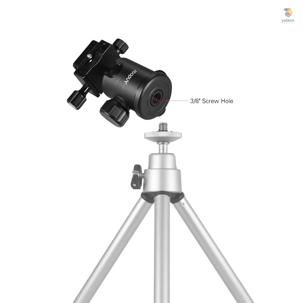 ANDOER Đầu Bi Xoay 360 Độ Gắn Giá Đỡ Ba Chân 1 / 4inch Srew 3 / 8inch Cho Máy Ảnh DSLR Max 15kg
