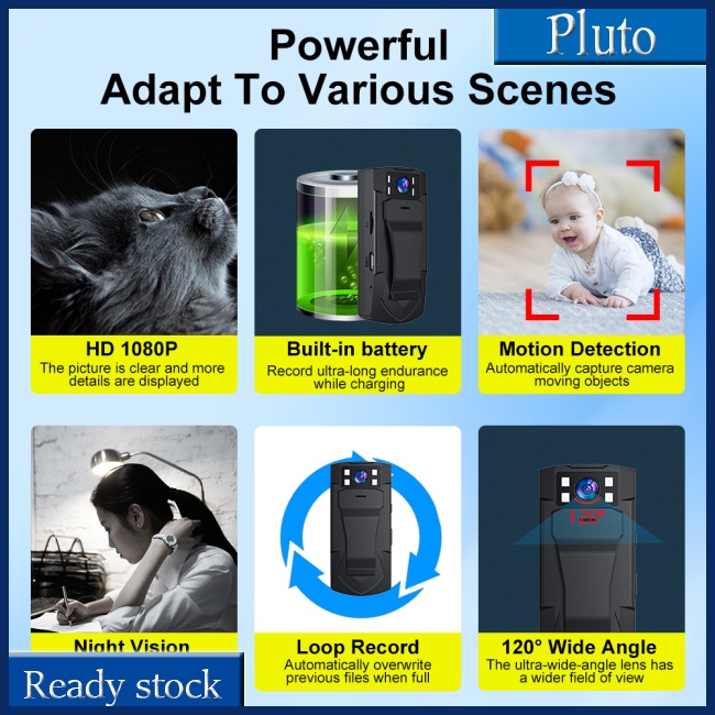 Mới Máy Quay Hồng Ngoại Md33 Góc Rộng 120 Độ Hd 1080p Hỗ Trợ Tầm Nhìn Ban Đêm