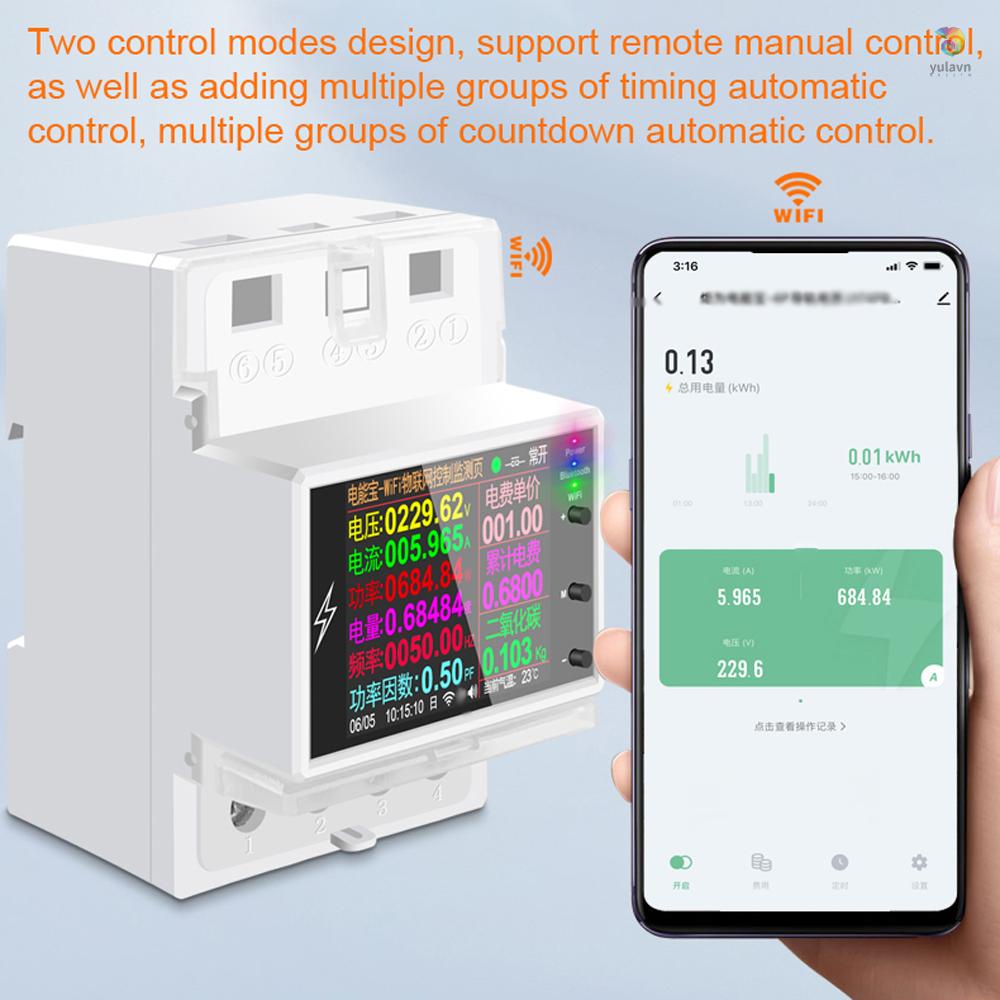 Đồng Hồ Đo Dòng Điện Màn Hình Màu LCD 2.4 inch 2P Thông Minh