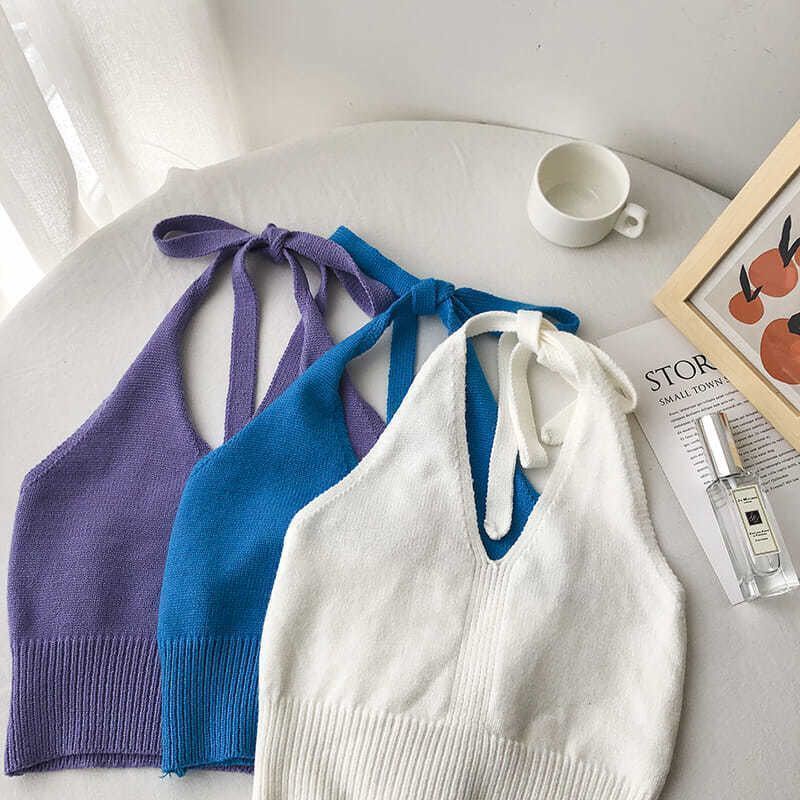 Áo Hai Dây Dệt Kim Thời Trang Mùa Hè Quyến Rũ Cho Nữ 2023 A3