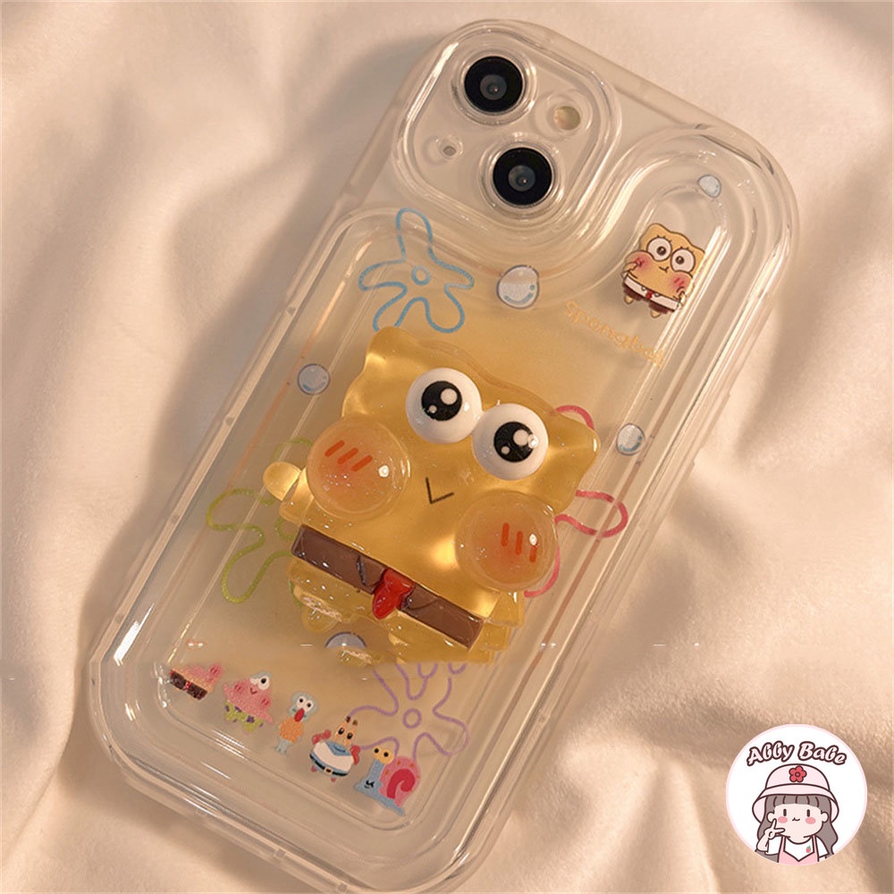 Ốp Điện Thoại TPU Mềm Trong Suốt Chống Mồ Hôi In Hình Spongebob Cho IPhone 14 Pro Max 13 12 11 Pro Max X XS Max