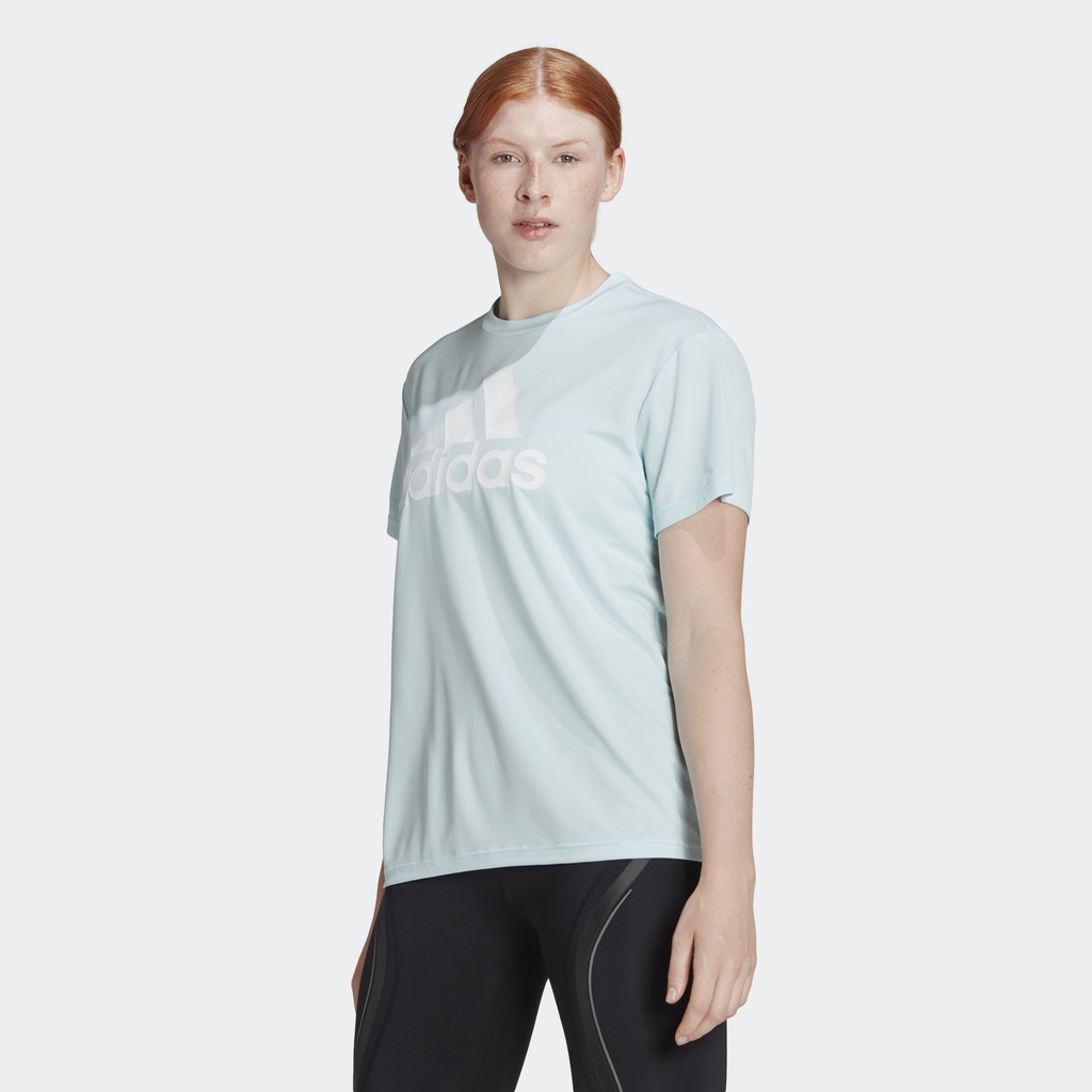 Adidas Tập luyện Áo Thun Boyfriend Thể Thao AEROREADY Designed to Move Nữ Màu xanh da trời HN3884