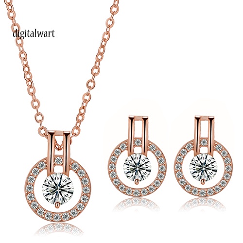 Kỹ Thuật Số| Bộ Vòng cổ + Bông Tai DạNg TrọN ĐíNh Đá Xinh XắN