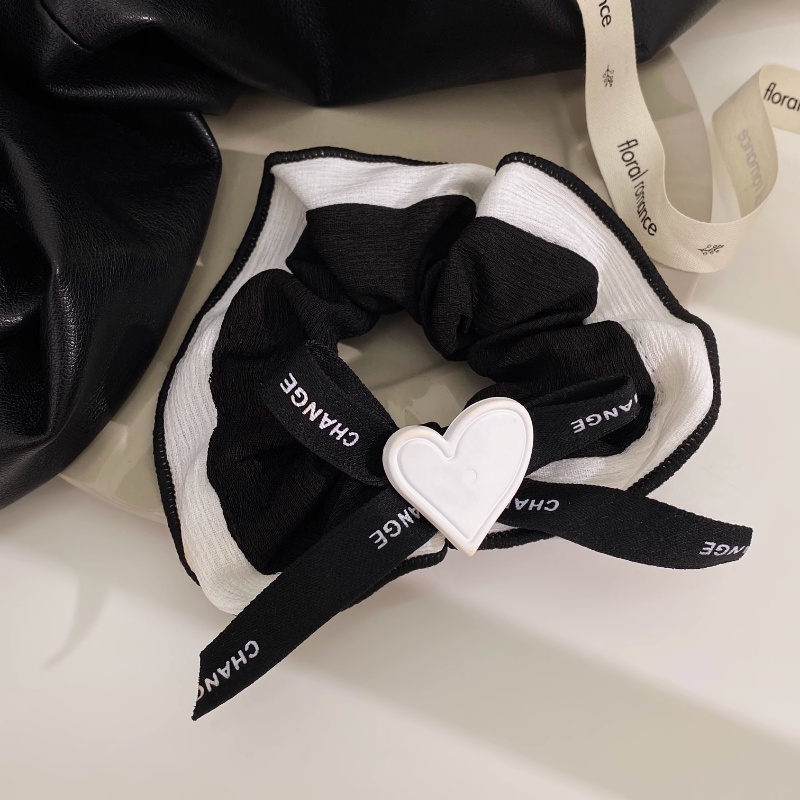 Dây Cột Tóc Đính Nơ Hình Trái Tim Đơn Giản Phong Cách Hàn Quốc Cho Nữ