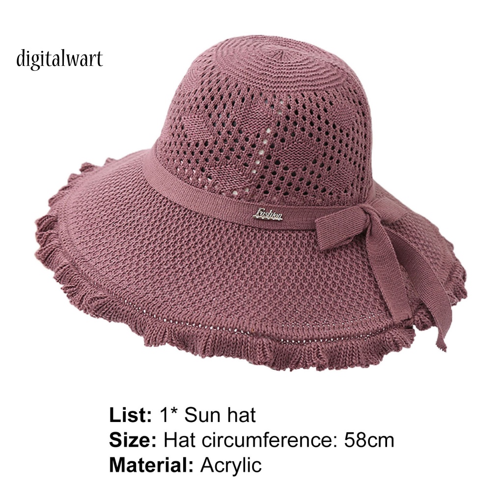 Kỹ Thuật Số| Mũ Rộng Vành Che Nắng Phối Bèo Vành Rỗng Thời Trang Mùa Hè Cho Nữ