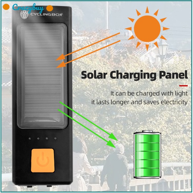 Cr Đèn Pha Năng Lượng Mặt Trời 5 Chế Độ Sạc Usb 1200mAh 400 Lumens
