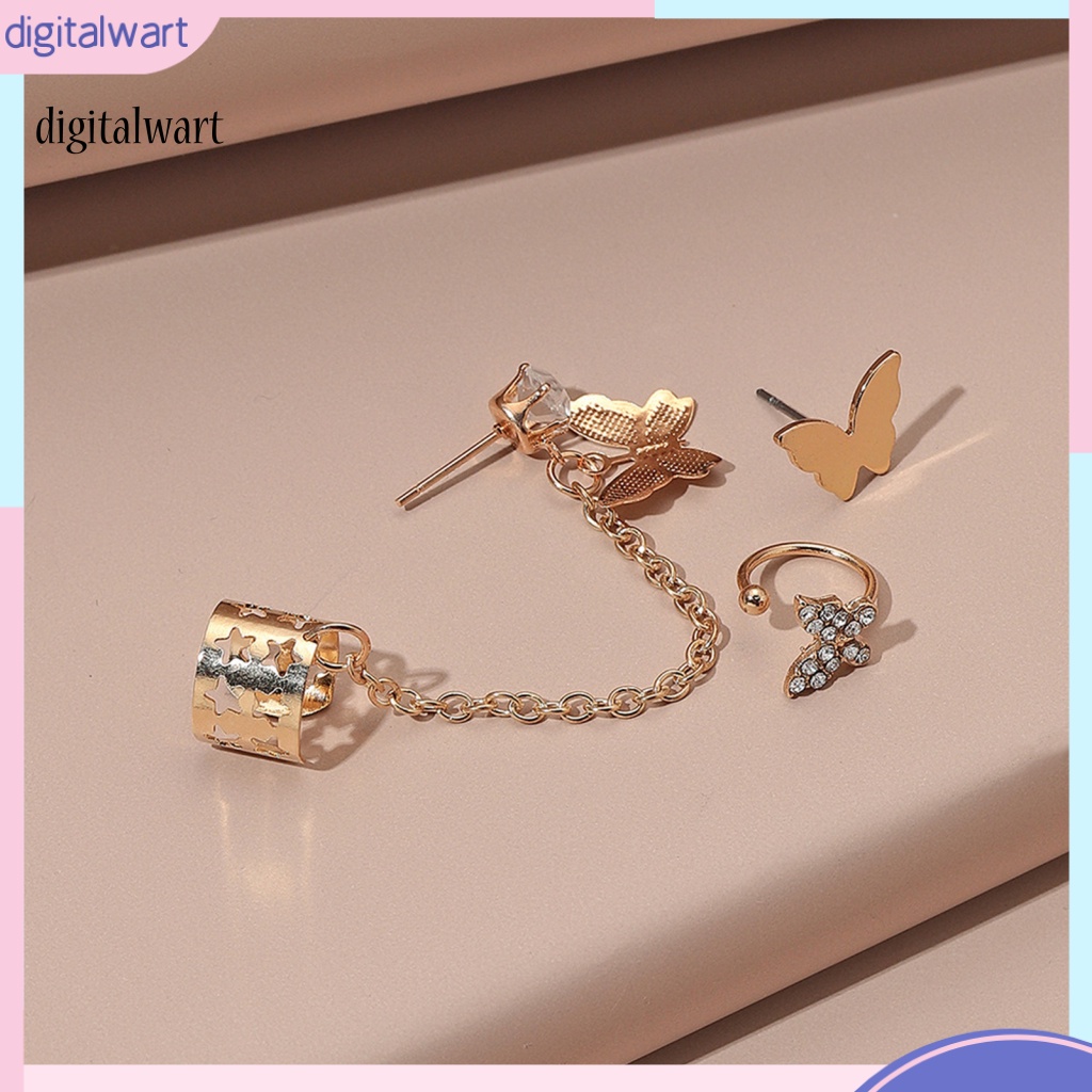 Kỹ Thuật Số| Bông Tai Dạng Xích Hình Bướm Đính Đá Cho Nữ