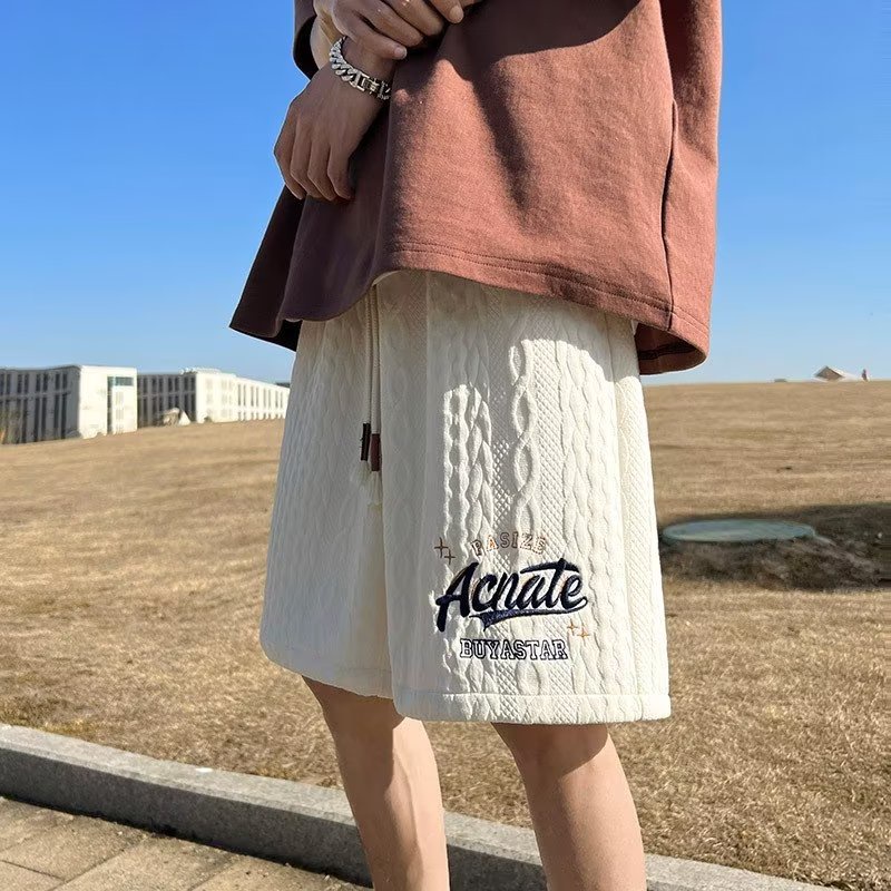Quần Lửng Ống Rộng Thêu Chữ Phong Cách Nhật Bản Thời Trang Mùa Hè Hàng Mới