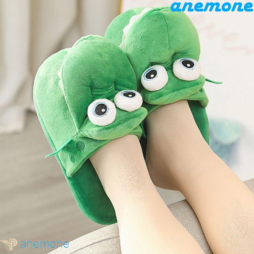 Dép Đi Trong Nhà Mềm Mại Hình Cá Sấu Hoạt Hình Hở Mũi Giữ Ấm Cho Nữ