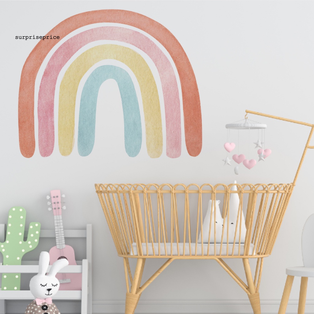 Sticker PVC Dán Tường Họa Tiết Cầu Vồng Tinh Tế Trang Trí Phòng Trẻ Em