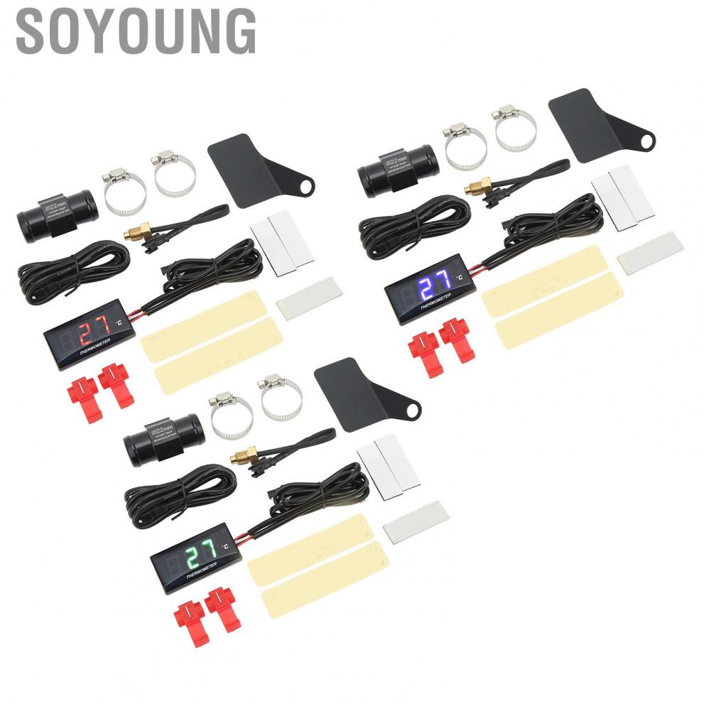 Soyoung Motorcycle Water  Easy To Install High Definition Digital Display M10 Sensor Thread Motorbike LCD Tempt Gauge Durable DC 12V for
