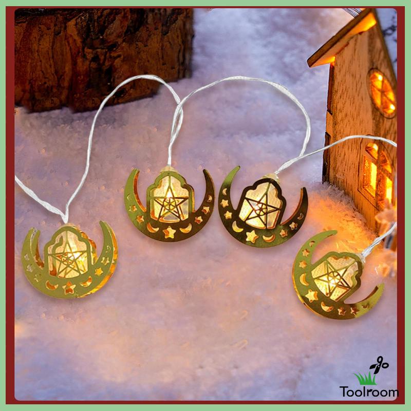 Dây Đèn LED 9.84 "Hình Ngôi Sao / Mặt Trăng Trang Trí Lễ Hội Ramadan