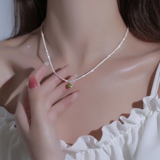 Vòng cổ Mặt Đá Quý Xanh Lấp Lánh