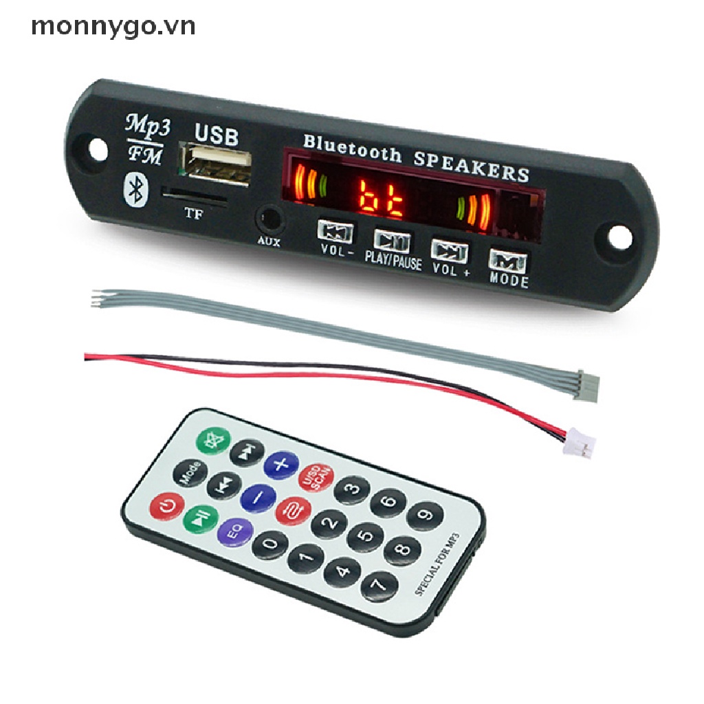Bảng Mạch Giải Mã Âm Thanh MP3 5.0 9V-12V MP3 WMA USB TF FM Radio Có Điều Khiển Từ Xa Cho Xe Hơi