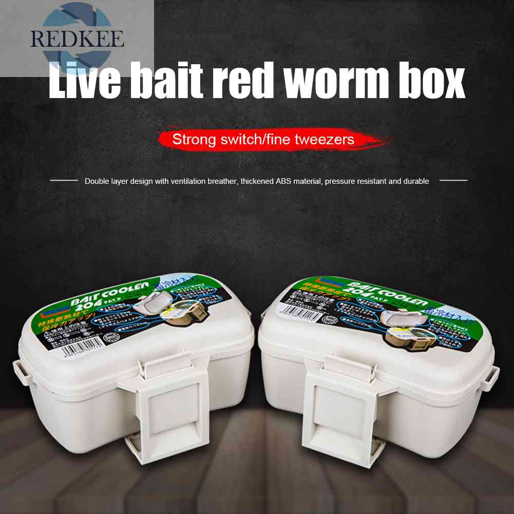Hộp Đựng Mồi Câu Cá Hai Tầng Kèm Nhíp Gắp Tiện Dụng