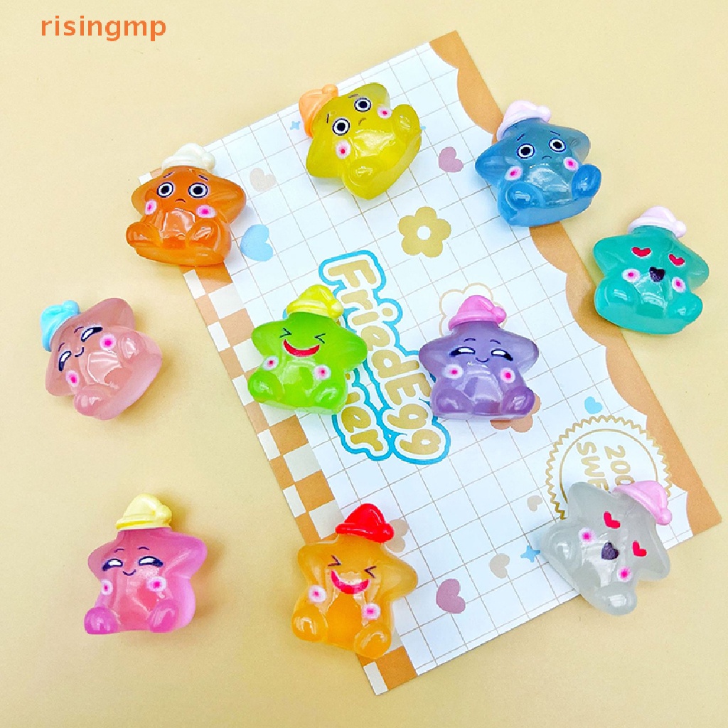 Set 2 Đồ trang trí Ngôi Sao Dạ Quang Mini Bằng Nhựa Resin Dễ Thương Dùng Trang Trí