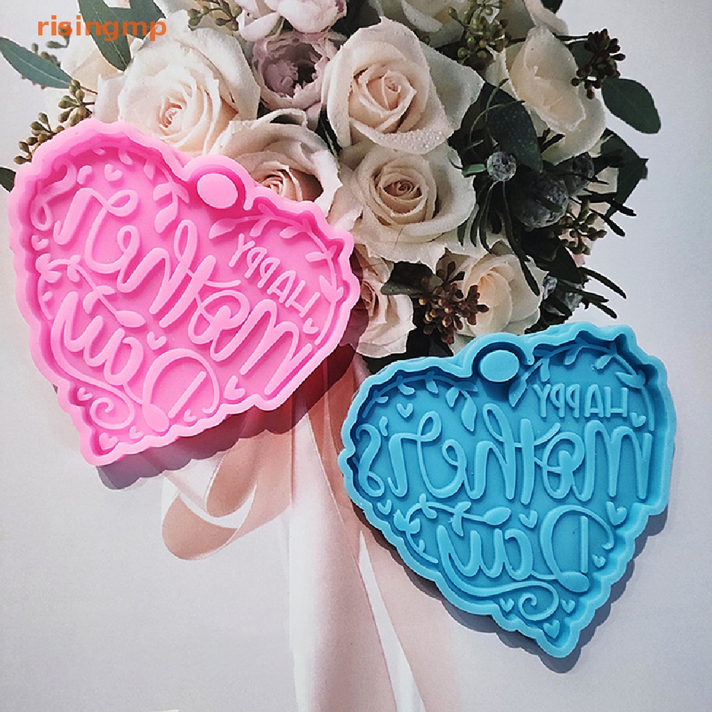 Khuôn Silicone Làm Móc Khóa / Đồ Thủ Công DIY Hình Chữ Happy Mother Days