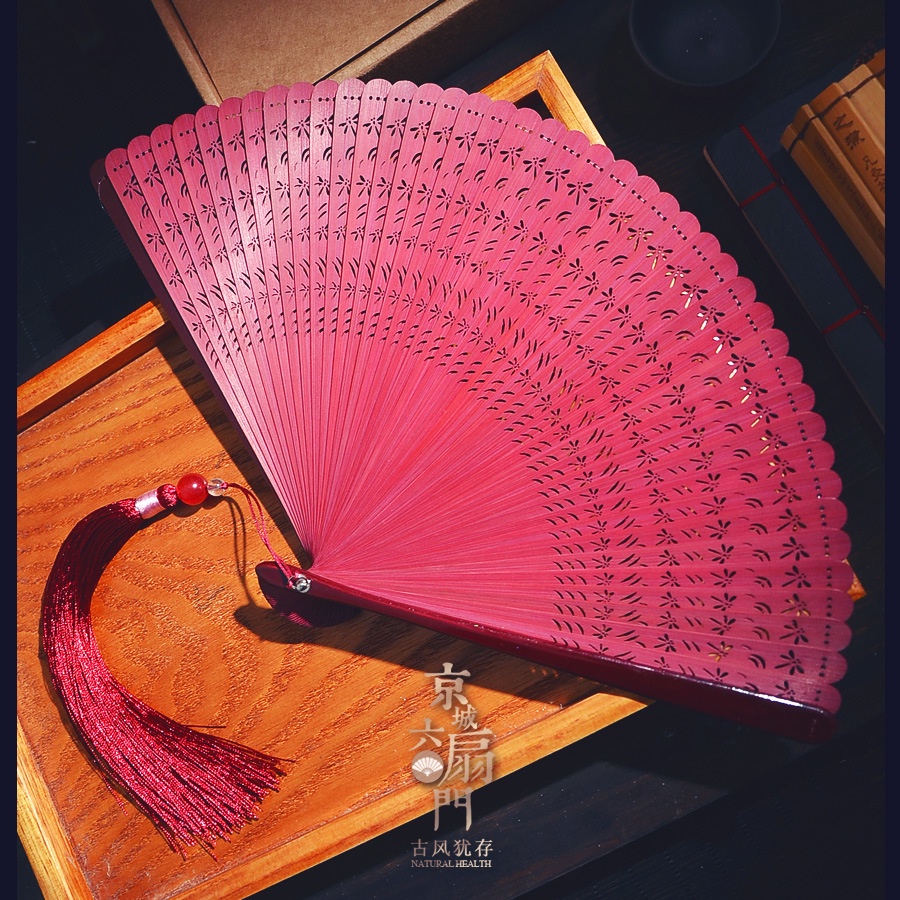 Quạt Gấp Mini 16.6cm Bằng Tre Phong Cách Retro Cho Nam Nữ