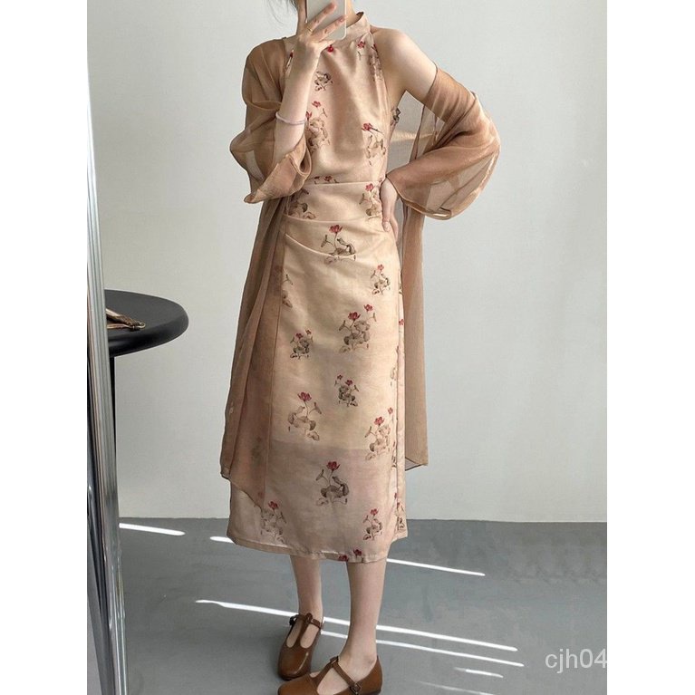 Đầm Sườn Xám Cách Tân Dáng Dài Phong Cách Trung Hoa Thời Trang Mùa Hè Hàng Mới Dành Cho Bạn Nữ