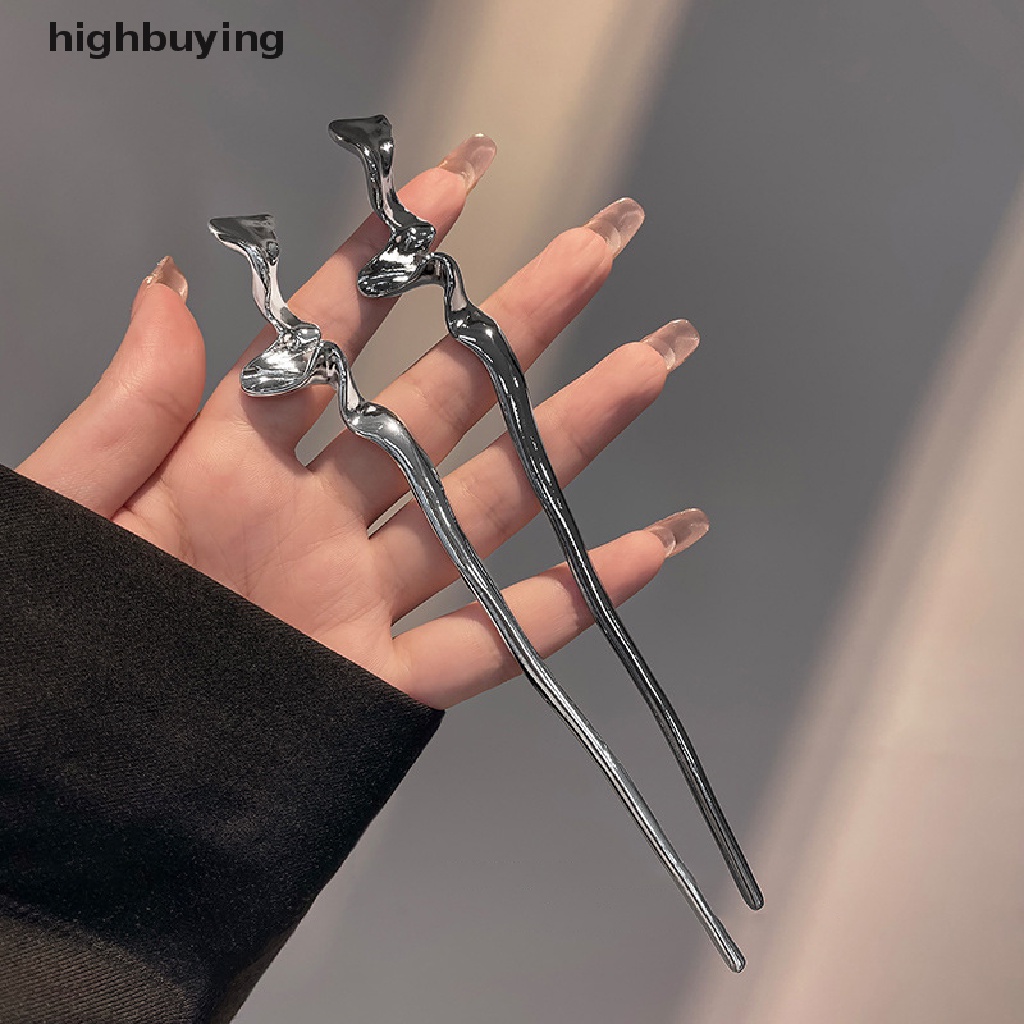 Kẹp Tóc Xoắn Bằng Kim Loại Kiểu Dáng Hình Học Thời Trang