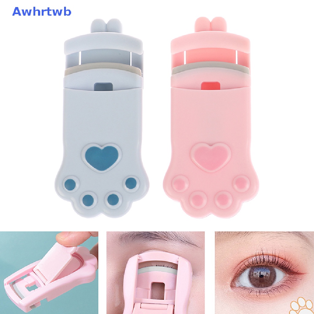 1 Bộ Dụng Cụ Uốn Cong Lông Mi Bằng Nhựa Hình Chân Mèo Mini Dễ Thương Mới