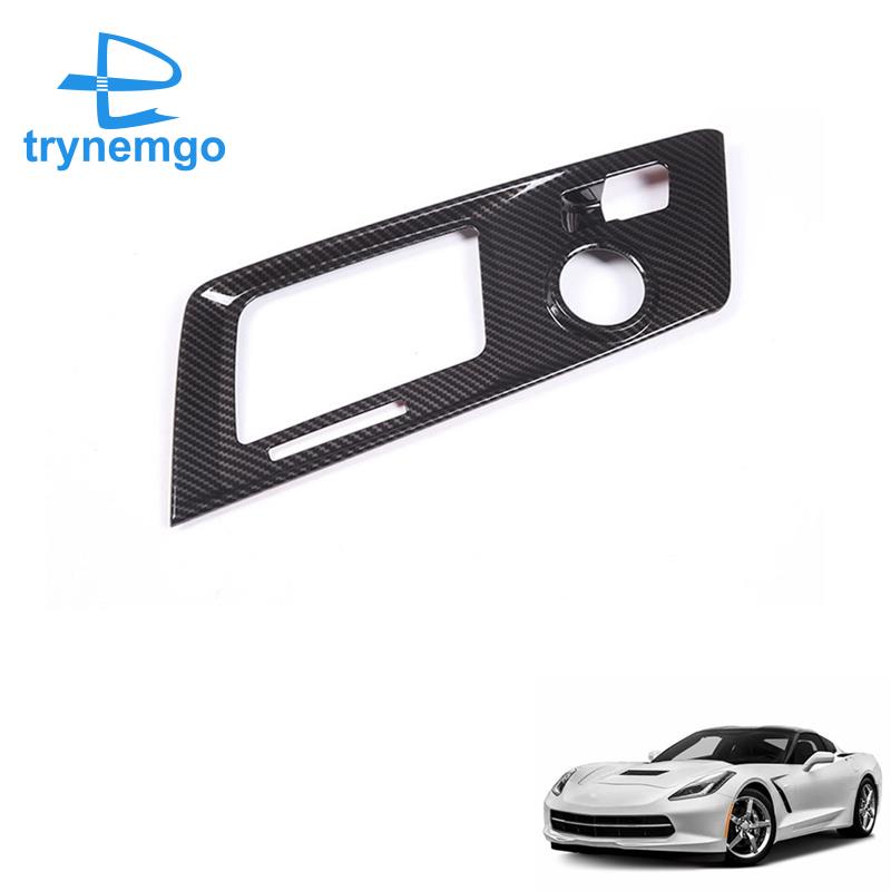 Miếng Dán In Họa Tiết Sợi Carbon Dán Bảng Điều Khiển Cần Gạt Số Cho Chevrolet Corvette C7 2014-2019