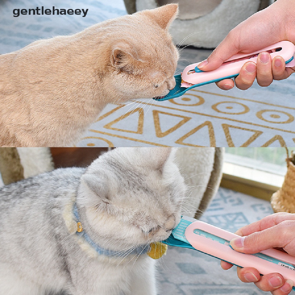 Muỗng Ăn Dặm Đa Năng Thiết Kế Nút Nhấn Tiện Dụng Cho Mèo Cưng