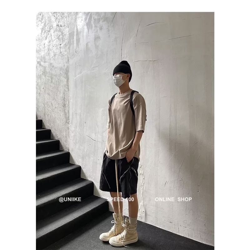 Quần Short Nam Có Khóa Kéo Phong Cách Đường Phố Mùa Hè