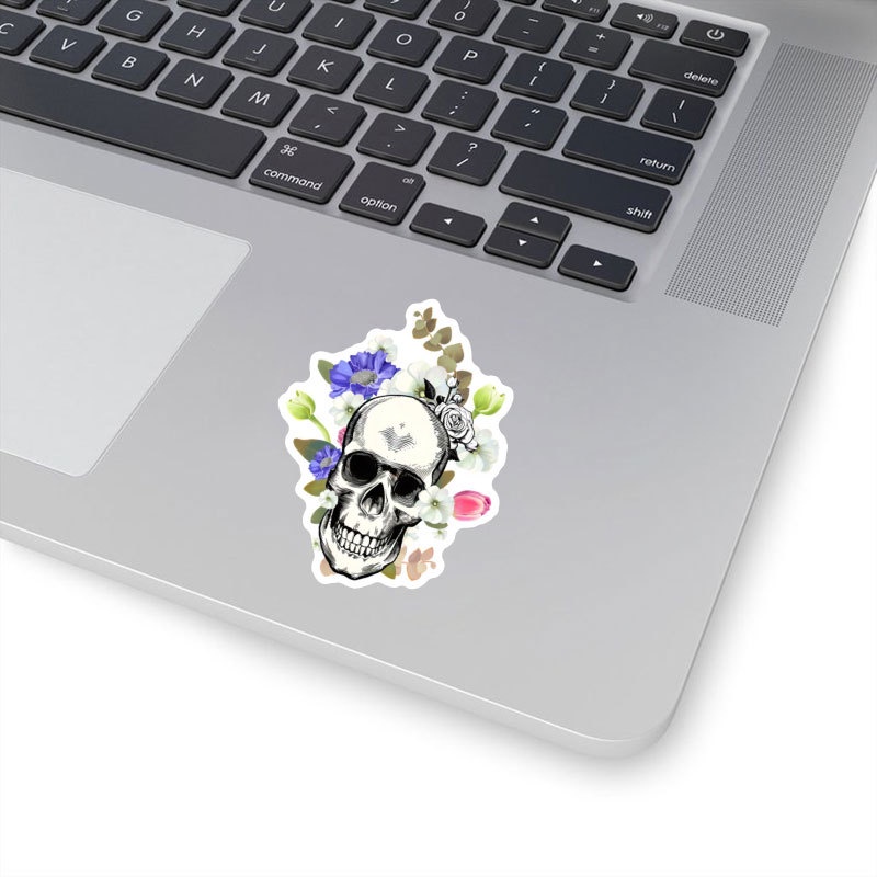 ❉ Hình Dán Đầu Lâu &amp; Hoa Series 01 ❉ Bộ 50 Sticker Chống Thấm Nước Họa Tiết Doodle Hợp Thời Trang