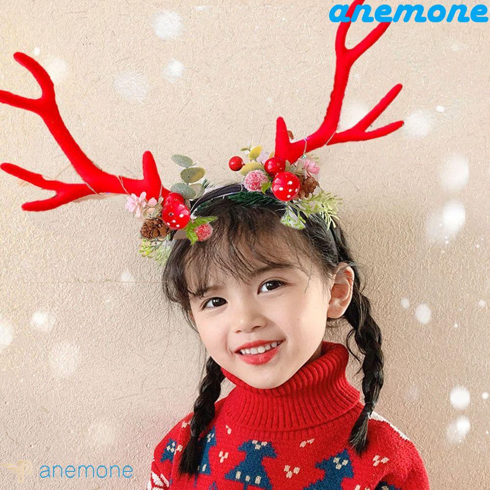 Băng Đô Cài Tóc Hình Sừng Hươu Đính Hoa Cho Nữ