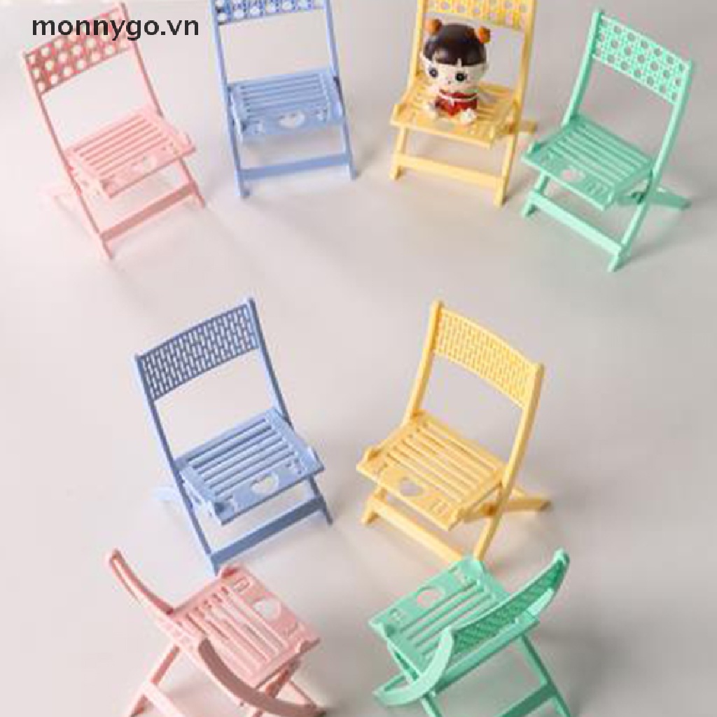 Mô Hình Ghế Xếp Mini Có Giá Đỡ Điện Thoại Trang Trí Nhà Búp Bê