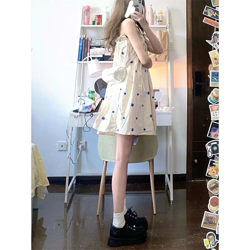 Đầm Hai Dây Dáng Chữ A Họa Tiết Màu Nhuộm Thời Trang Mùa Hè 2023 Mới