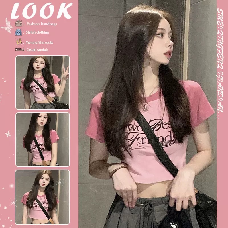 Áo Thun Tay Ngắn Mùa Hè Cao Cấp Hở Vai Phong Cách Retro Mỹ Hàng Mới Dành Cho Bạn Nữ