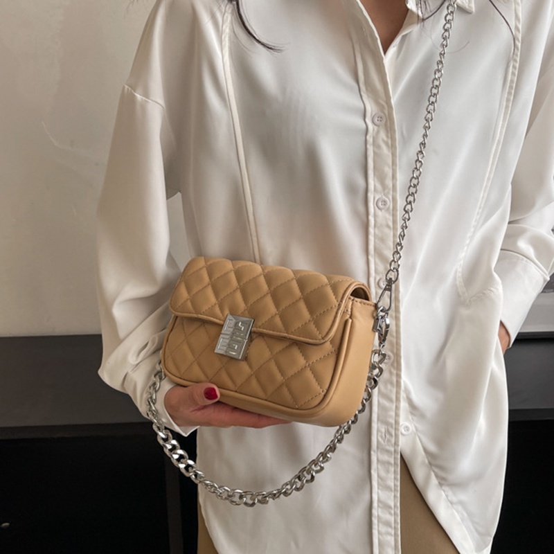 Túi Đeo Chéo Một Bên Vai Có Dây Xích Hình Thoi Nhỏ Phong Cách Phương Tây Dành Cho Nữ