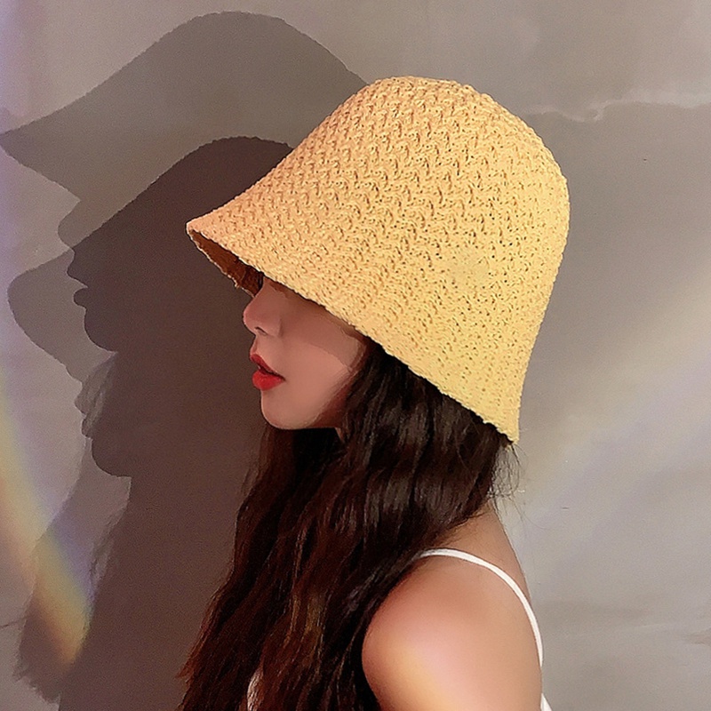 Ygt Mũ Bucket Dệt Kim Thoáng Khí Thời Trang Mùa Hè