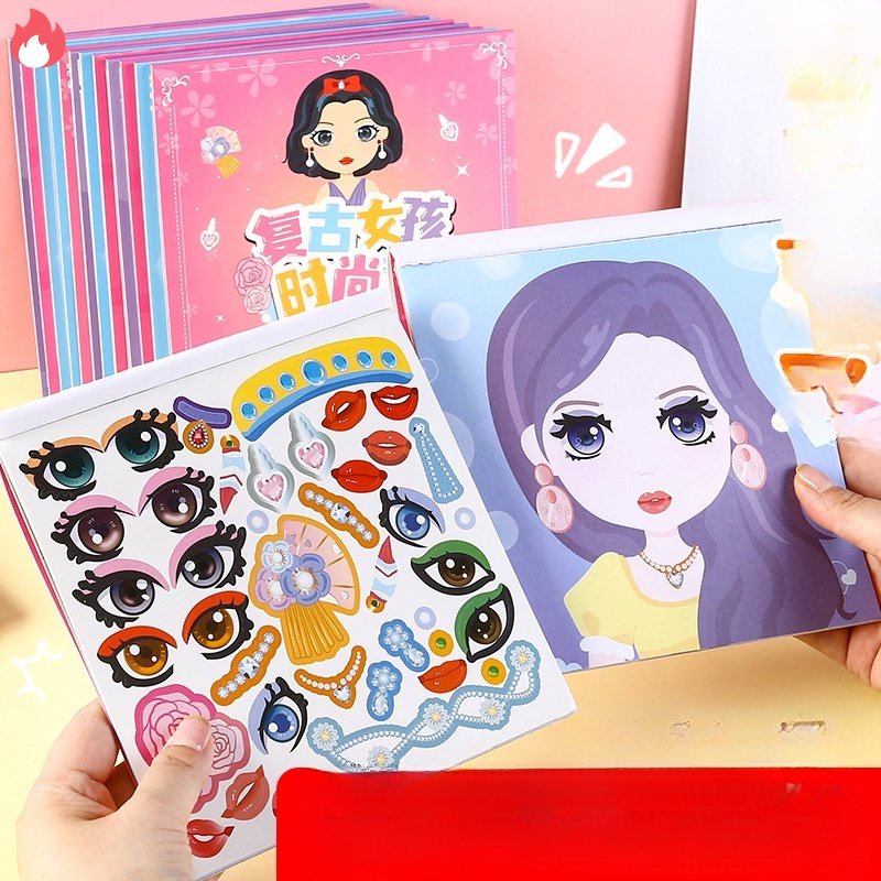 Miếng Dán Trang Trí Sách Hình Công Chúa Hoạt Hình Cho Bé