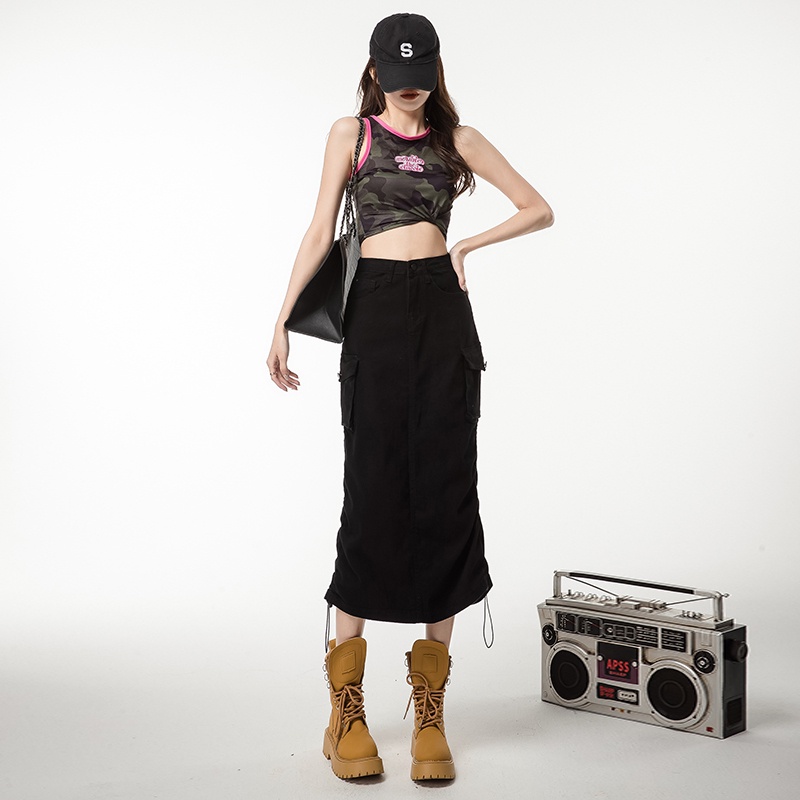 Chân Váy Lưng Cao Thời Trang RENJIANVSHENG Hàn Quốc Dành Cho Nữ