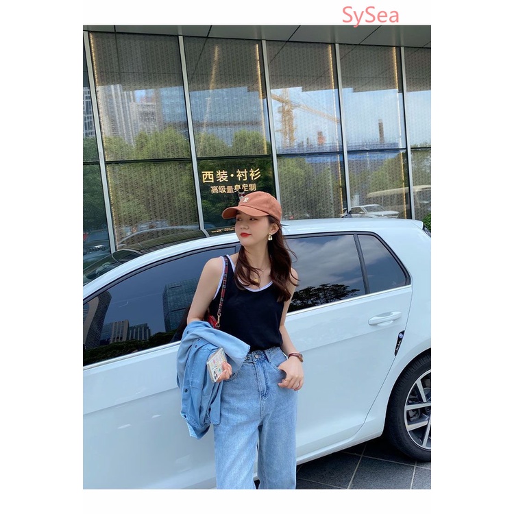 Áo Hai Dây Cổ Chữ U Dáng Rộng Thời Trang Mùa Hè Plus Size Cho Nữ