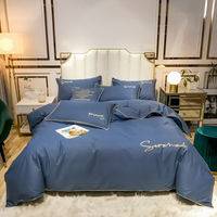 Bộ 60 Vỏ Chăn Ga Gối Đệm Cotton Satin Màu Trơn Phong Cách Châu Âu