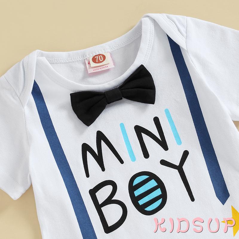 Set Áo Thun Tay Ngắn In Chữ + Quần Short Co Giãn Thời Trang Mùa Hè Cho Bé Trai 1 Tuổi