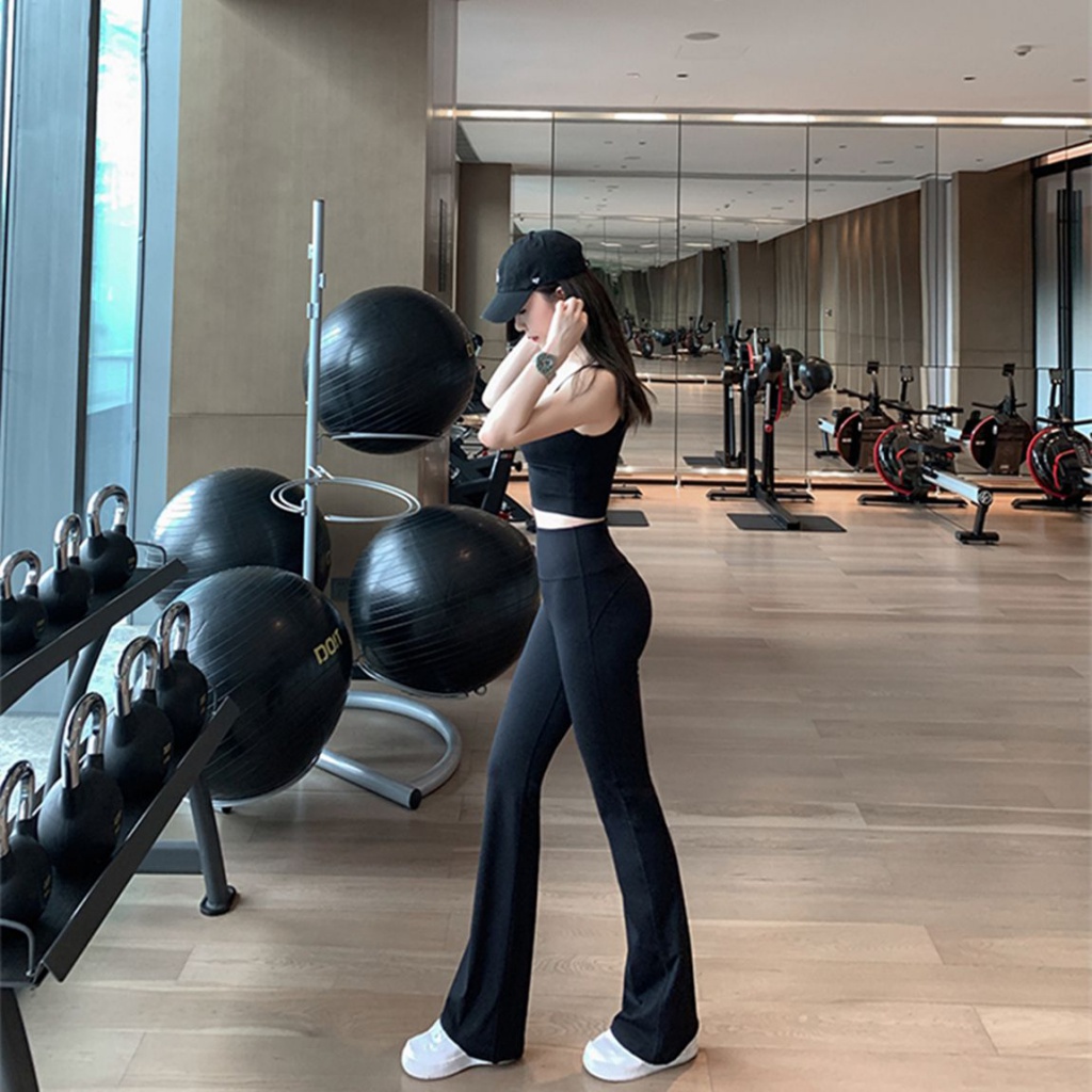 [F &amp; X] Quần Tập Yoga Ống Rộng Nhanh Khô Màu Nude Senseed