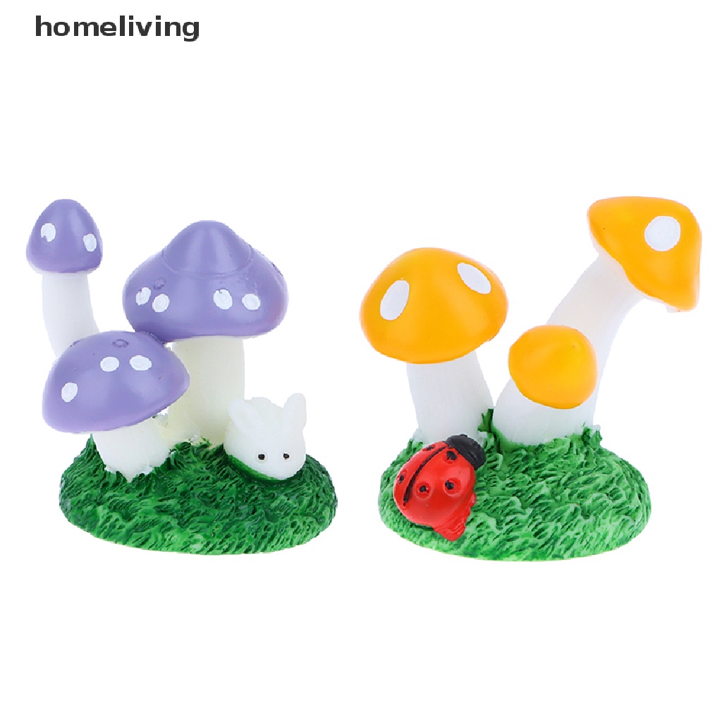 Đồ trang trí Nấm Hoạt Hình Mini Bằng Nhựa Resin Trang Trí Tiểu Cảnh
