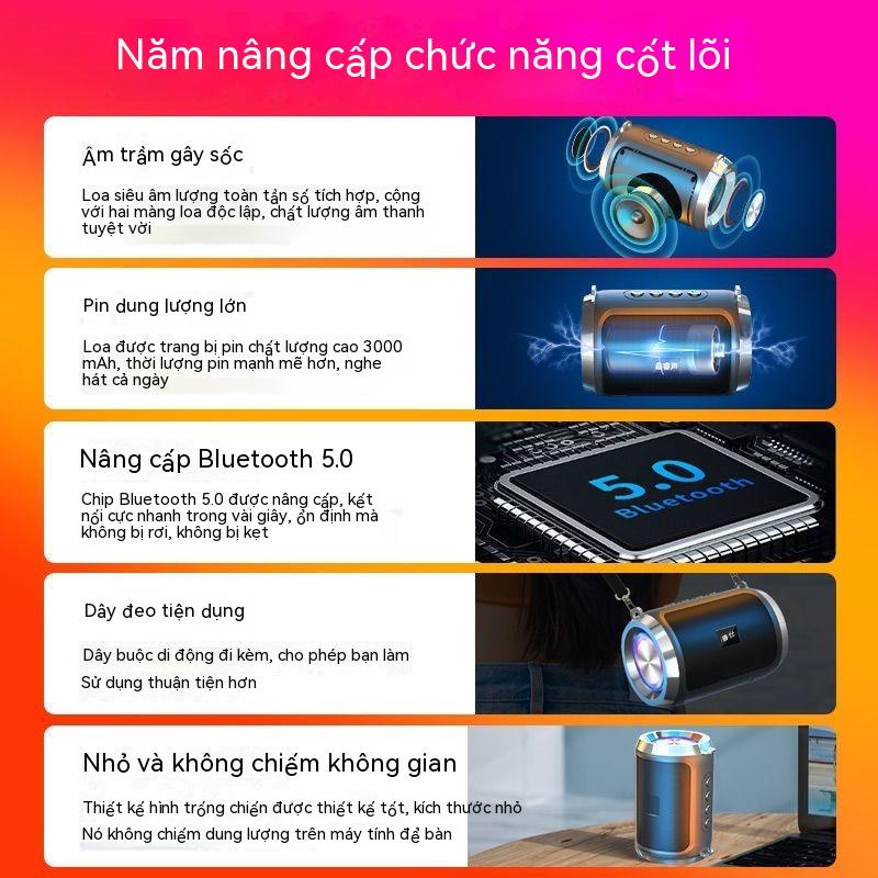 Loa siêu trầm, loa Bluetooth, âm lượng lớn, máy tính, thẻ gia đình ngoài trời, loa mini không dây, ký túc xá