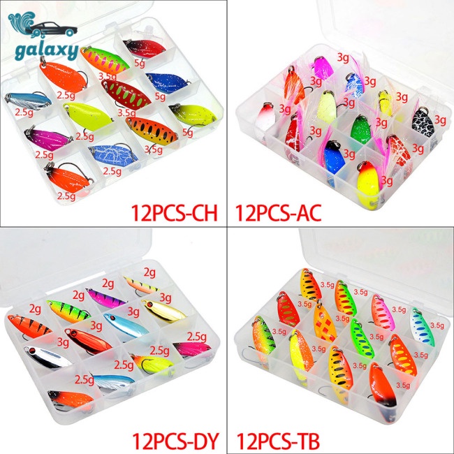 Galaxy Bộ 12 Mồi Giả Câu Cá 2.5g / 3g3.5g / 5g