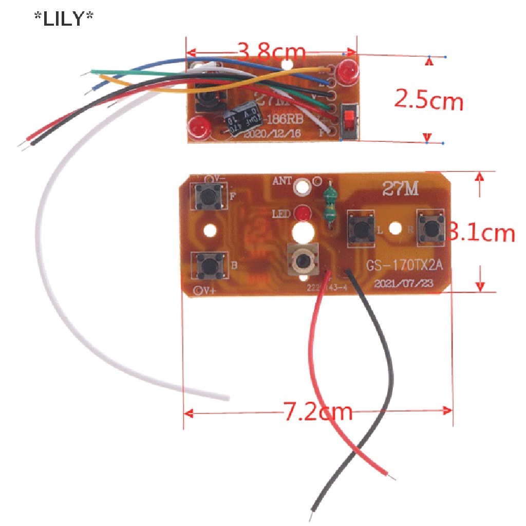 LILY 2.4G 4CH RC điều khiển từ xa 27MHz mạch PCB Transmitter Receiver Board với Antenna đài phát thanh cho RC Xe Xe tải uuu