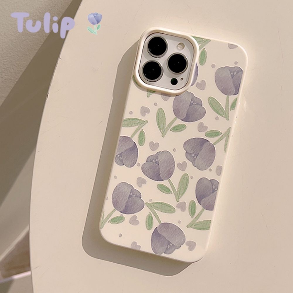 Ốp Điện Thoại TPU Mềm Chống Bụi Chống Rơi Họa Tiết Hoa Tulip Cho IPhone 14 13 12 11 Pro Max X XR 8 7 Plus SE