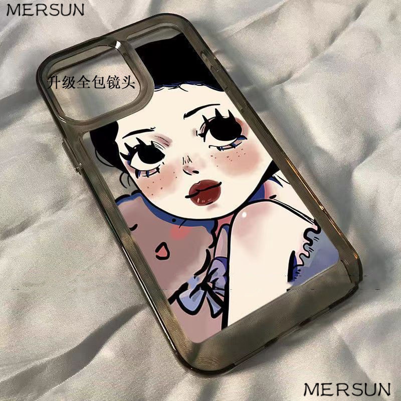 ✅Ốp Điện Thoại Họa Tiết Cô Gái Dễ Thương Cho Iphone ProiPhone14 12 / X Promax XR 13 11 PD2E